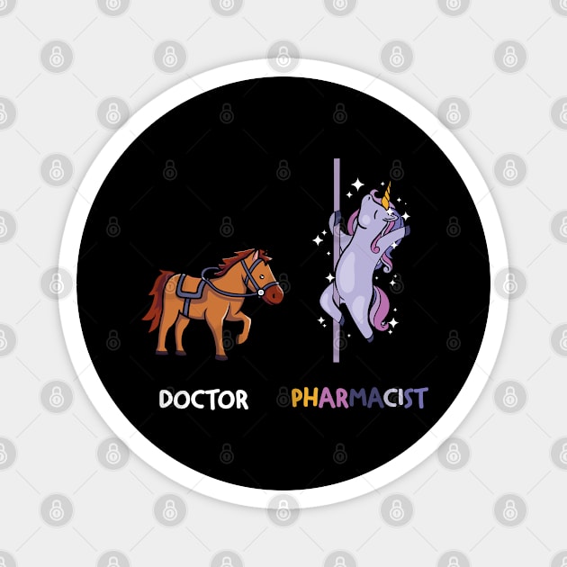 Doctor Vs Pharmacist Unicorn Dancing Magnet by swissles